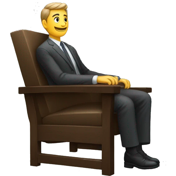 Un homme assis sur une chaise en état avachi  emoji