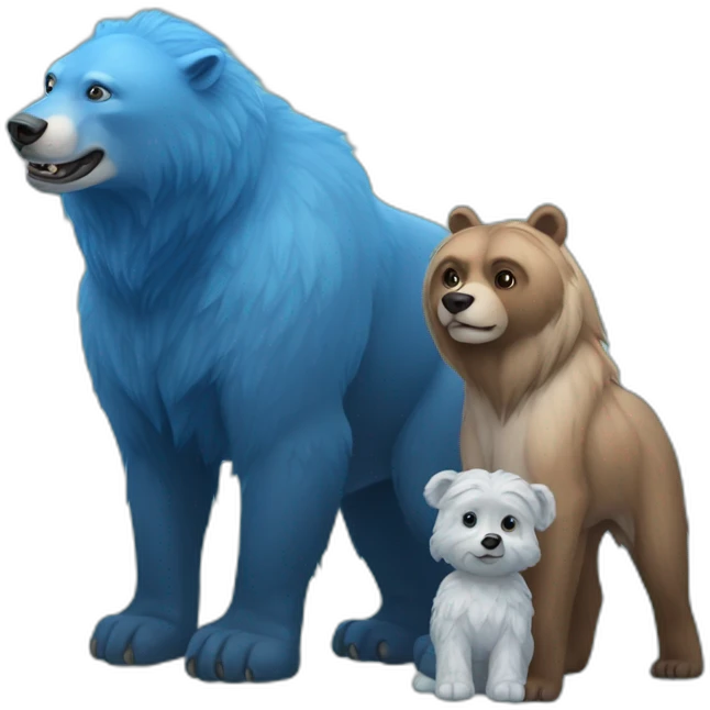 azure mamoth with dog and bear emoji