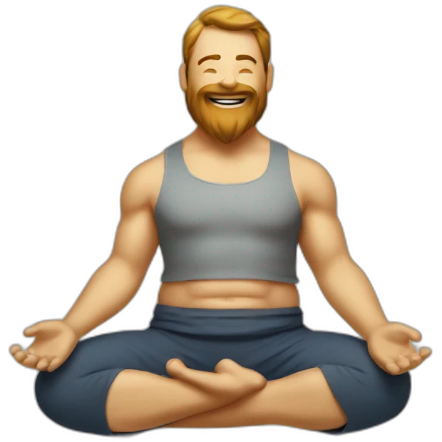 Yoga buvant une bière emoji
