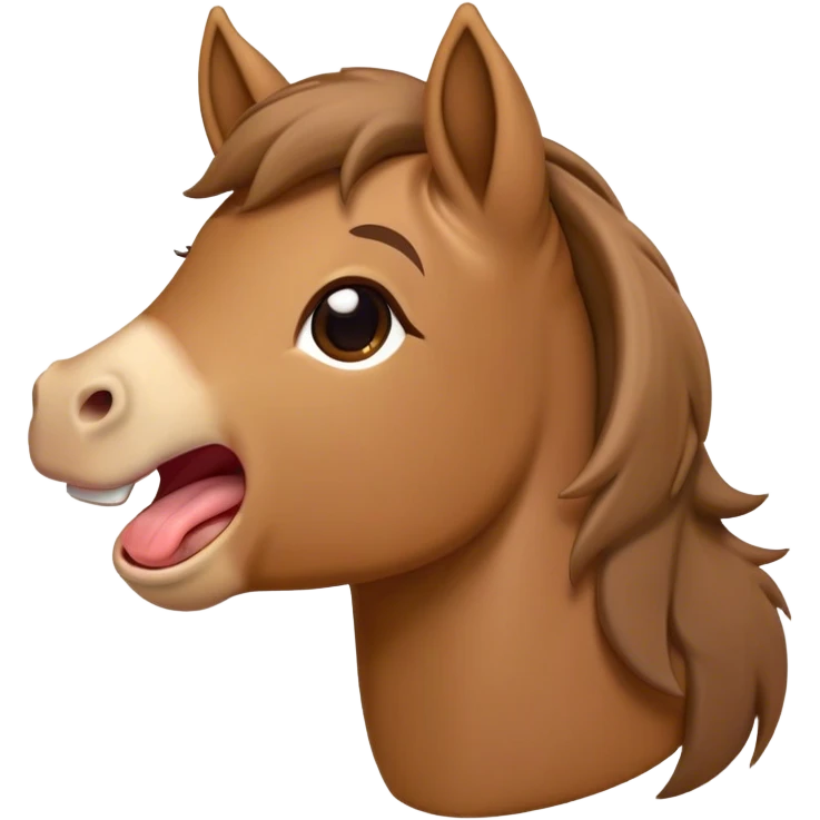 Cinematic Cute Yawning Brown Welsh Pony Portrait Emoji, Head tilted slightly with a dramatic, wide-open yawn, showcasing a sturdy, brown-colored form with softly drooping ears and sleepy, half-closed eyes, Simplified yet irresistibly adorable features, highly detailed, glowing with a soft, cozy earthy glow, high shine, relaxed yet expressive, stylized with a dash of rustic charm, soft glowing outline, capturing the essence of a drowsy yet affectionate brown Welsh pony that appears ready to stretch and yawn its way off the screen! emoji
