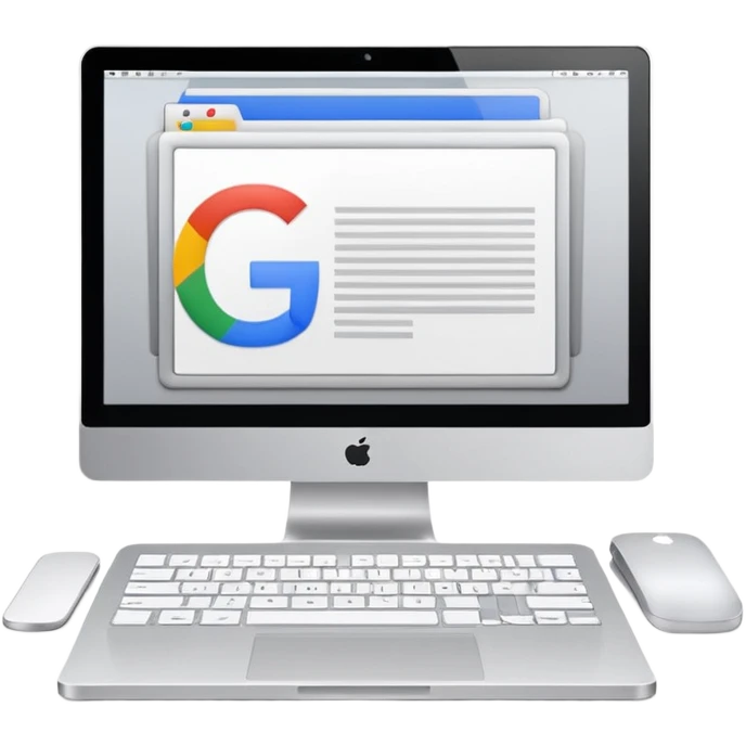 Mac computer with a google doc open on the screen  emoji