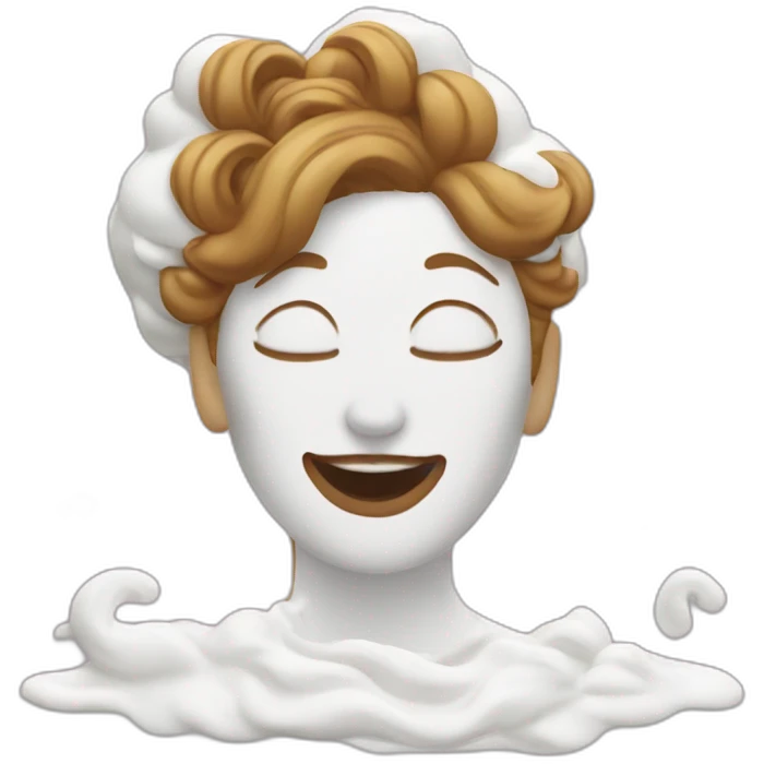 Woman covered in whipped cream emoji