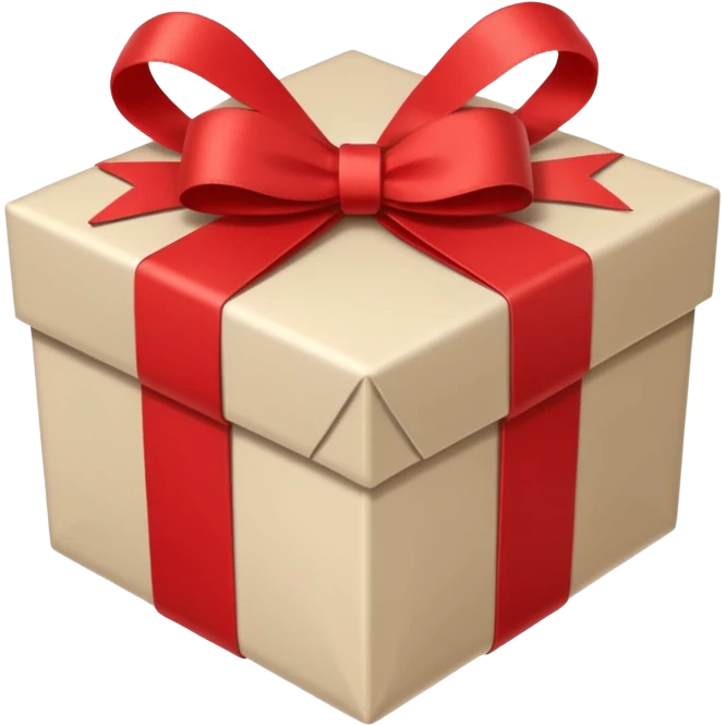 A beige and white christmans gift, with a label that says Rique. emoji