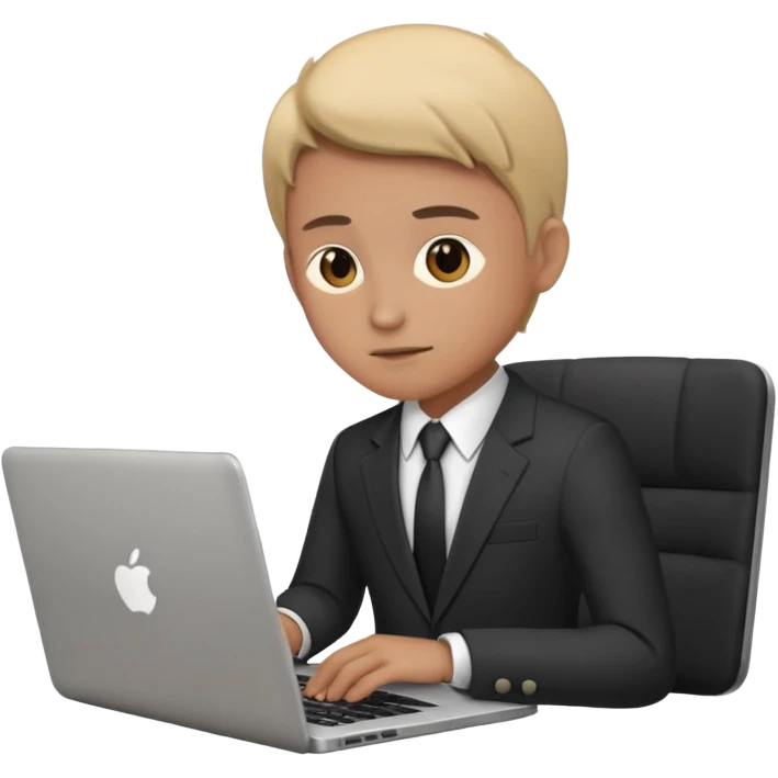 working laptop person suit emoji