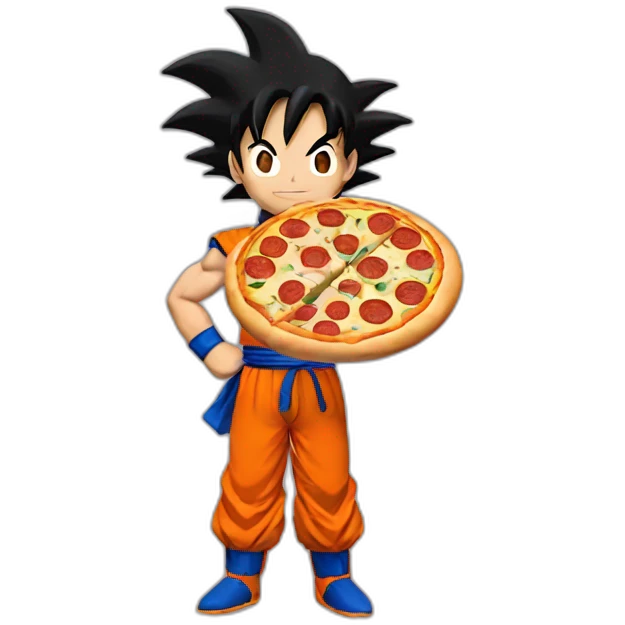 Goku Holding Pizza emoji