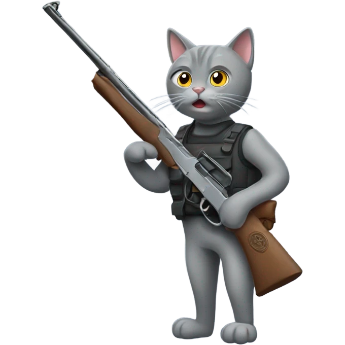 Grey-Cat-With-Shotgun emoji