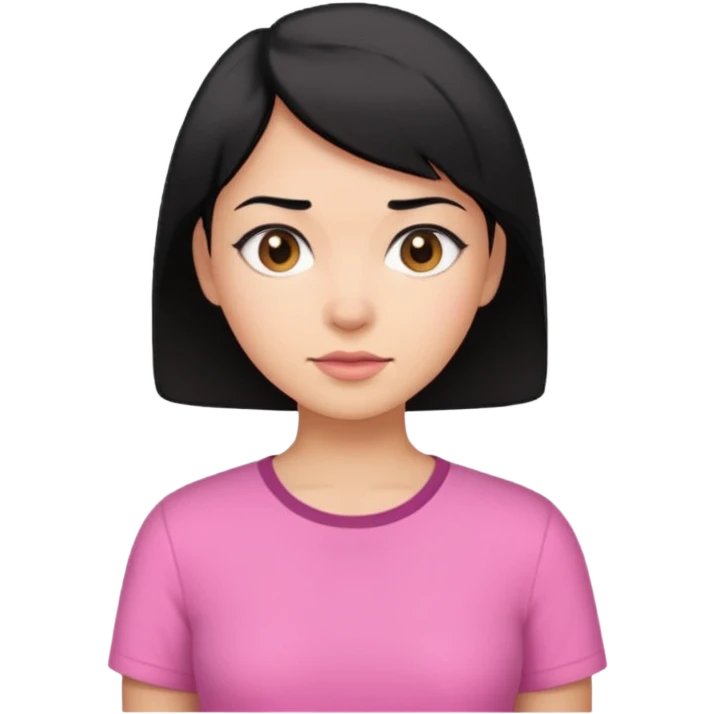 mulher de cabelo curto e preto com camisa rosa  emoji
