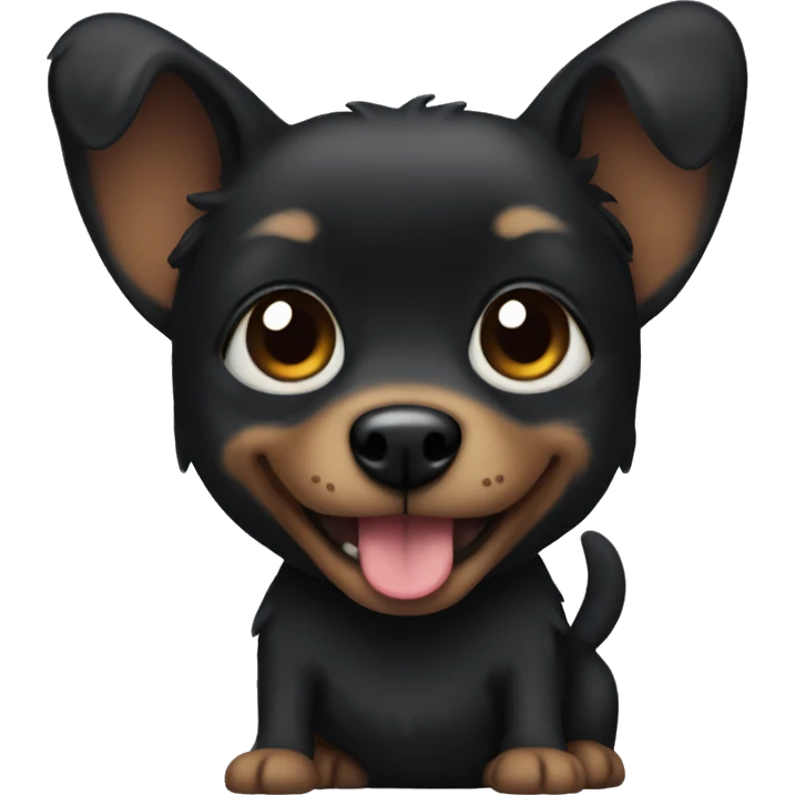 black tiny dog  emoji
