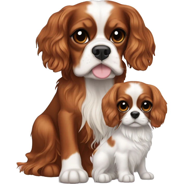 Cavalier King Charles spaniel with white brunette girl  emoji