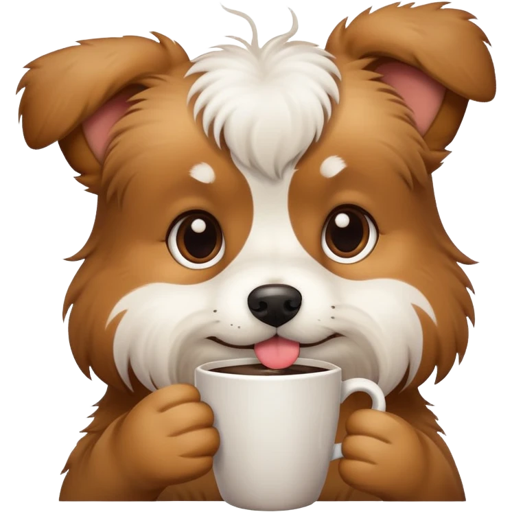 Dog with coffee emoji