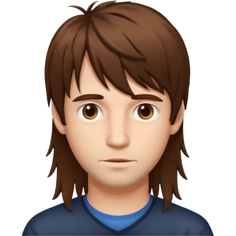 Man with long messy fringe emoji
