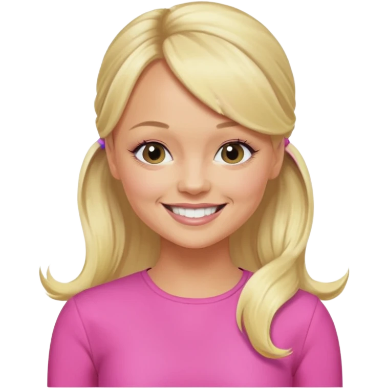 Emma Bunton with blonde ponytail hair and pink outfit emoji