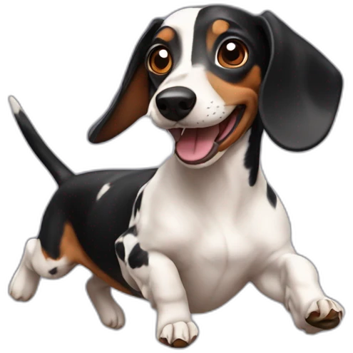 dachshund harlequin running emoji