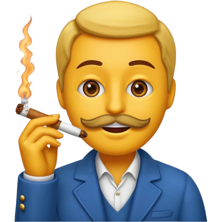 Pon este emoji  🫩 con un cigarro en la boca emoji