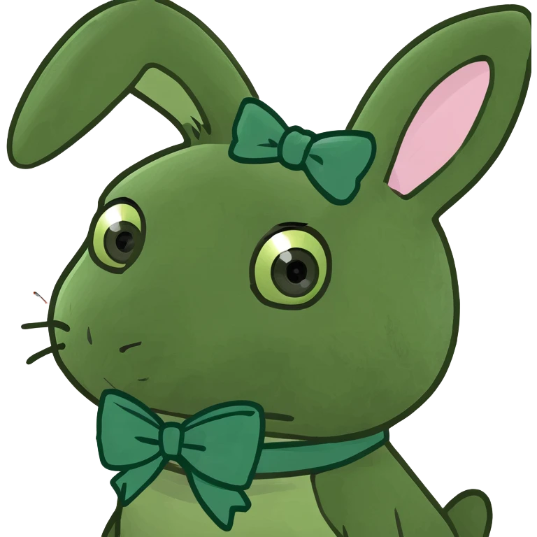 Bunny with bow and coffe emoji