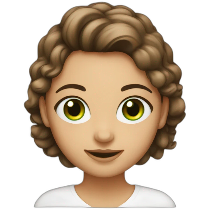 Happy-girl-designer-with-brown-hail-green-eyes emoji