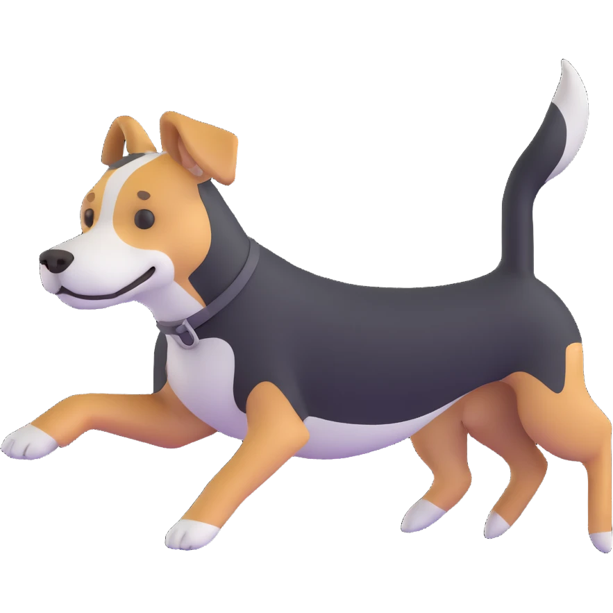 fast running black and white dog emoji