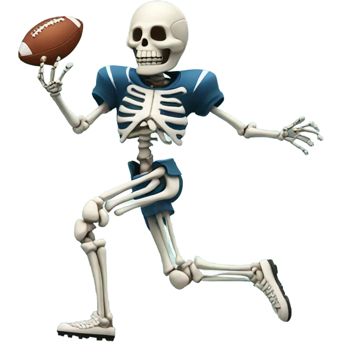 Skeleton playing football emoji
