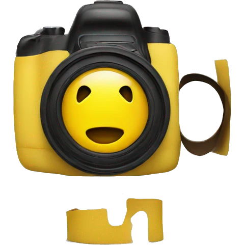 yellow emoji taking picture with camera emoji