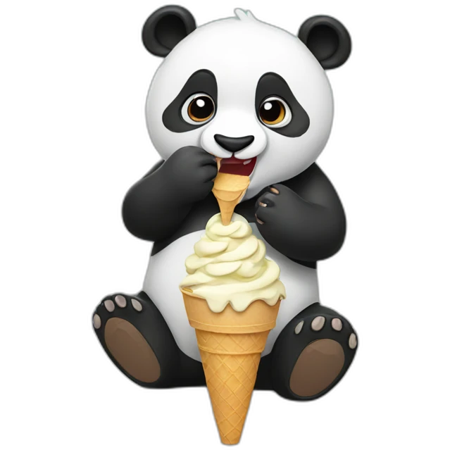 Panda eating ice cream emoji