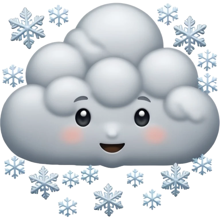 a cloud that is snowing without face emoji