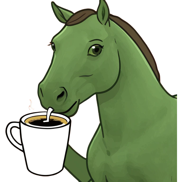 horse drinking coffee emoji