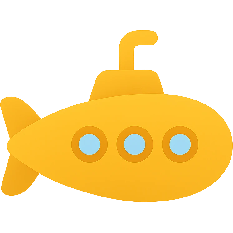 submarine, modern icon style, simple, recognizable, clean lines, minimal details, suitable for app icon emoji