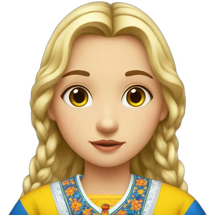 ukrainian girl in vyshyvanka emoji
