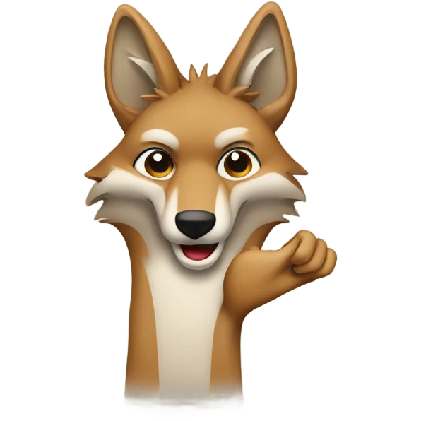 Quiet coyote hand gesture emoji