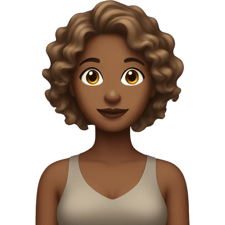 brown girl with wavy hair emoji