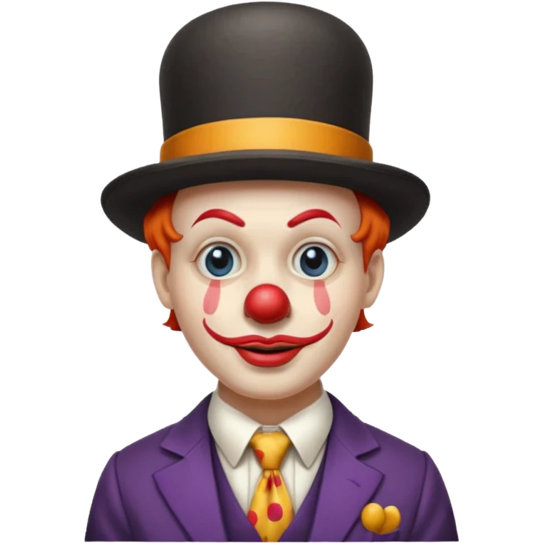 Clown in bowler hat & long tie emoji