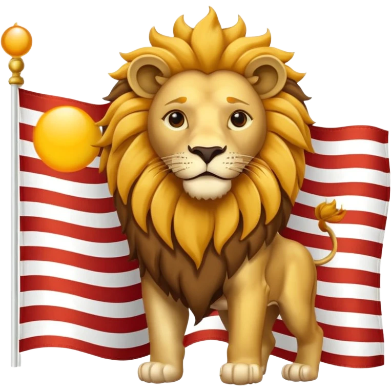 lion and sun together on a flag emoji
