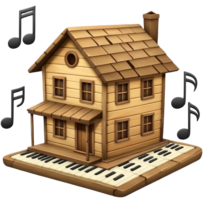 A House where music comes out emoji