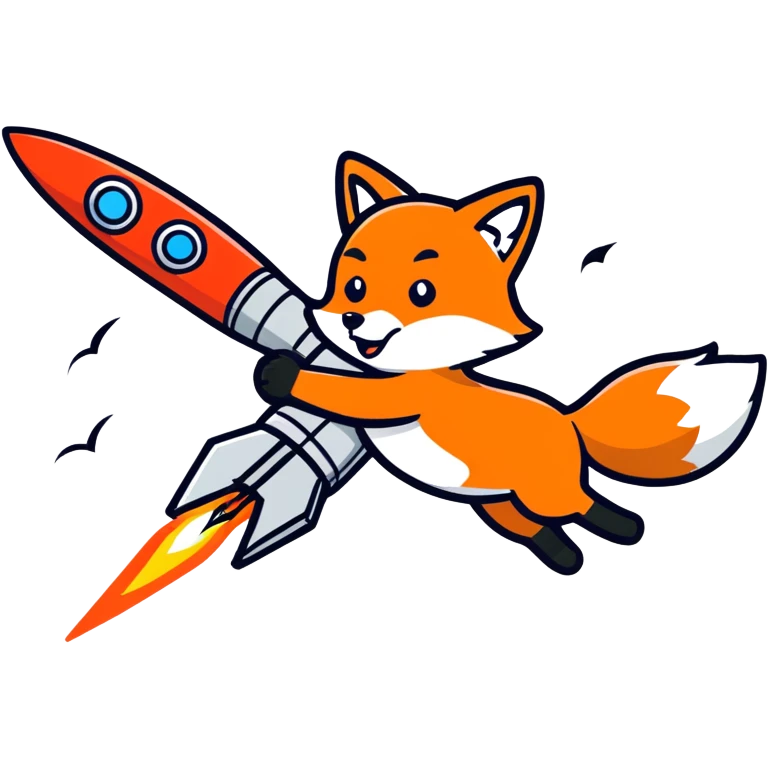 Fox firing a rocket emoji