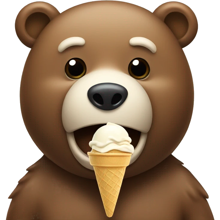 Bear eating ice cream emoji