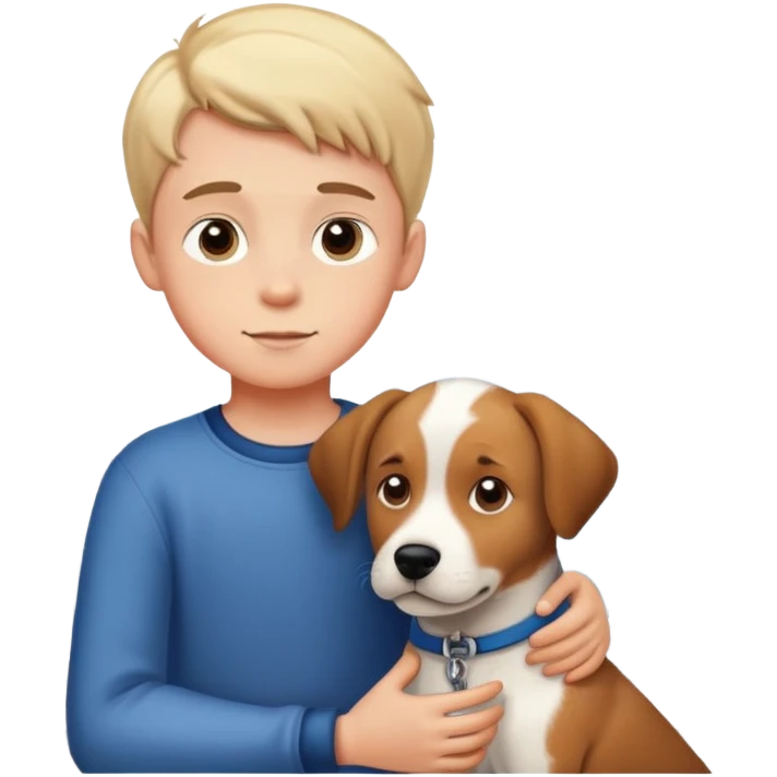 boy with dog by window emoji