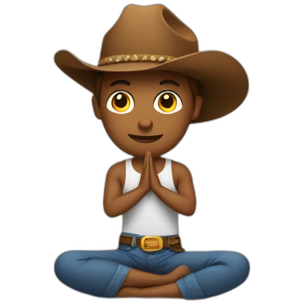 Cowboy doing yoga emoji