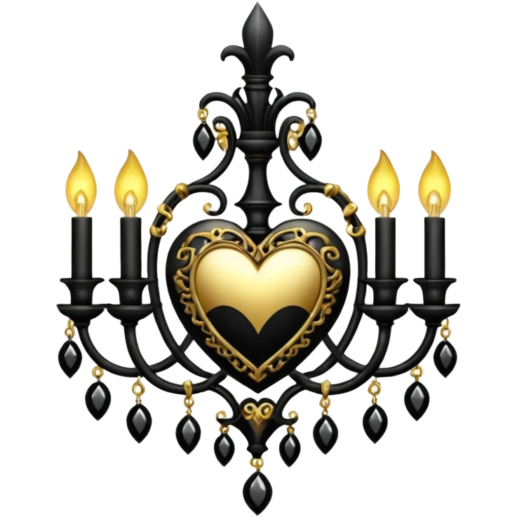 heart with gothic black chandelier emoji