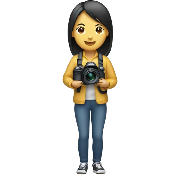 asian woman holding a nikon camera emoji