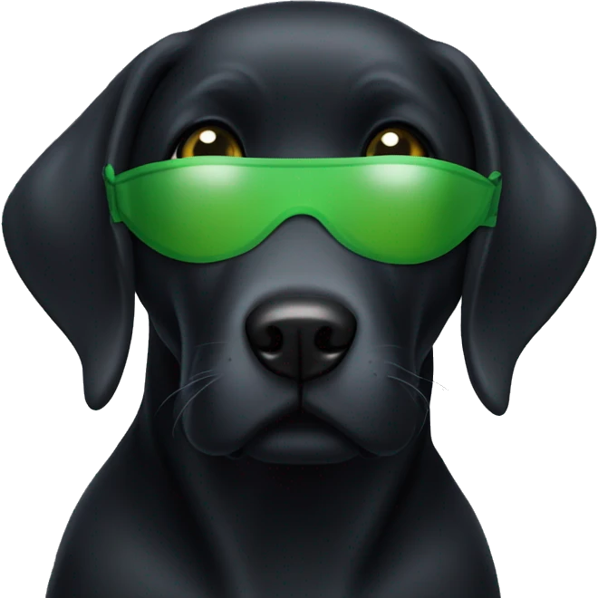 black lab with a green eye mask emoji