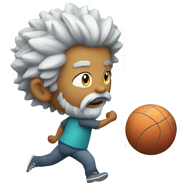 boy with gray beard  and hair kicking virus as ball emoji