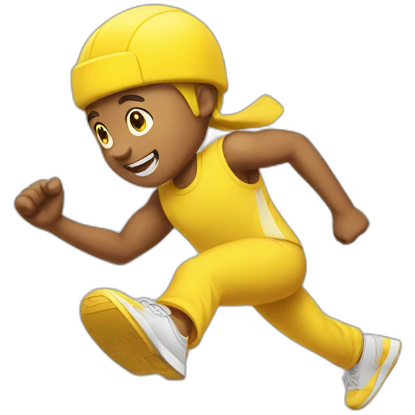 running man in yellow clothes emoji