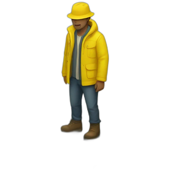 Man standing in a yellow puddle emoji