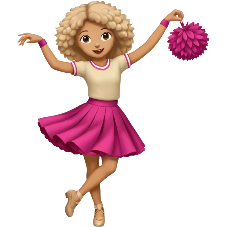 turtle girl dancing with skirt holding   pompom emoji