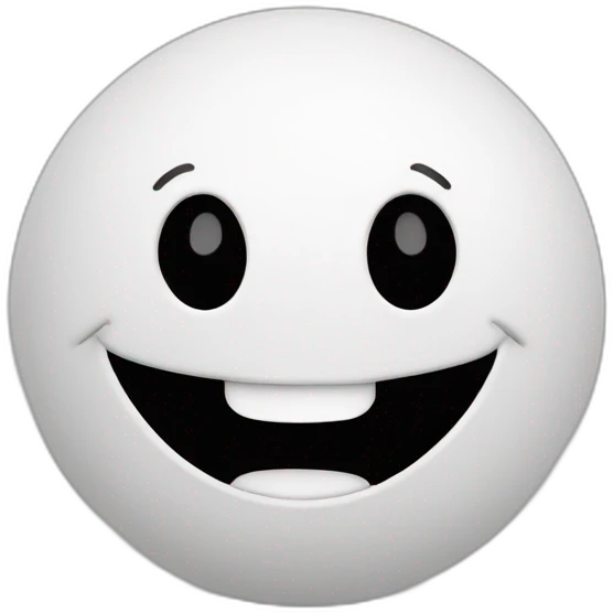 Black Squash sports Ball with a Super Happy face on it emoji