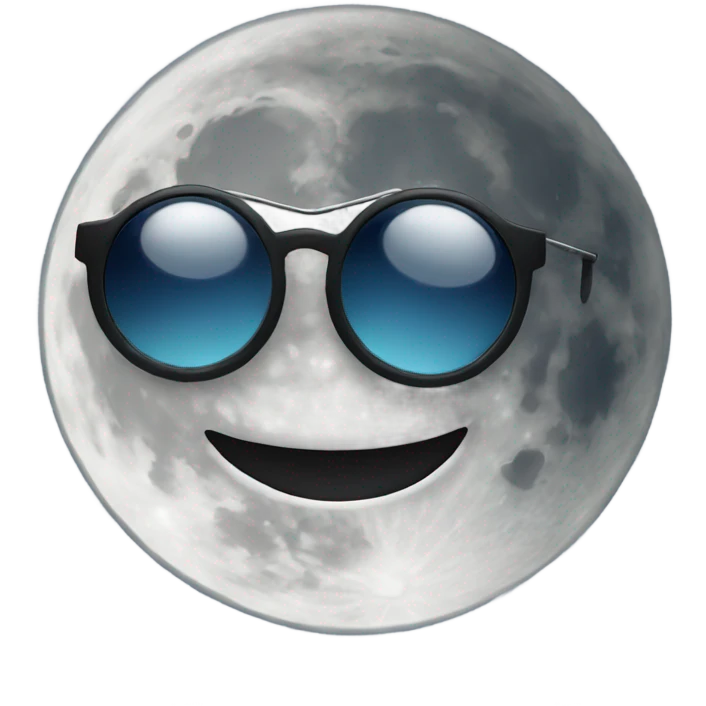 Moon with sunglasses  emoji