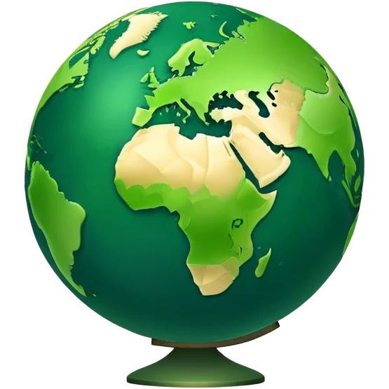 Earth globe with green continents forming a highly stylized, artistic version of the number 812, with exaggerated curves and shapes, iOS emoji style emoji
