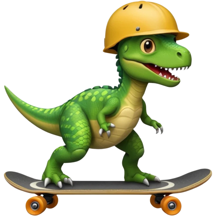 Dinosaur on a skateboard emoji