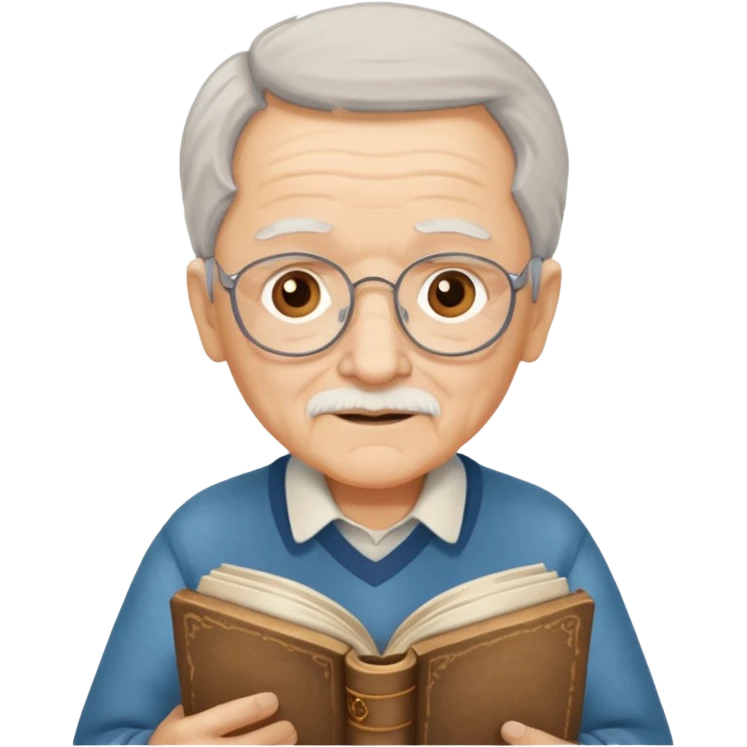 elderly holding book emoji
