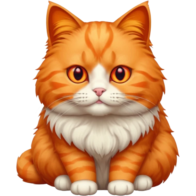 orange puffy cat with red eyes emoji